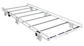 SAFARI RACK FOR FULL-SIZE VANS Excellent for hauling all types of materials, the Safari Rack easily accommodates 4-foot wide loads and distributes the weight evenly over eight cross members to