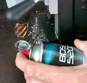 Please, use BDS High-performance lubrication spray BDS 5200. Recomended for High Speed Steel Core Drills. Pure Recomended for carbide (TCT) Core Drills.