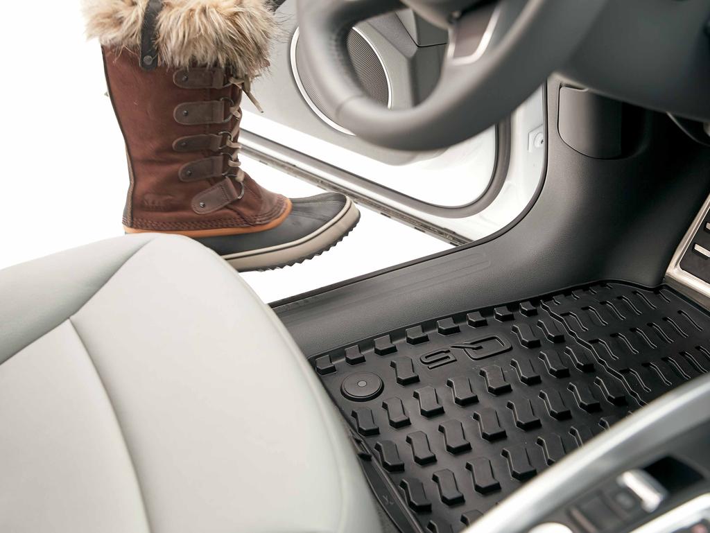 All-weather floor mats No matter where the day takes you, the all-weather floor mats feature a nubbed design that helps protect your