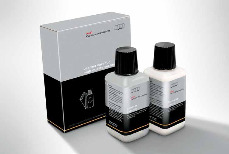 Kit includes leather cleaner bottle, protection cream bottle (each 5.3 oz.