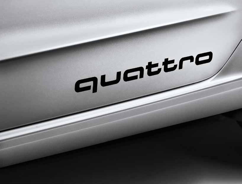 1. quattro decal Boast the renowned Audi all-wheel drive system on your Audi TT with adhesive