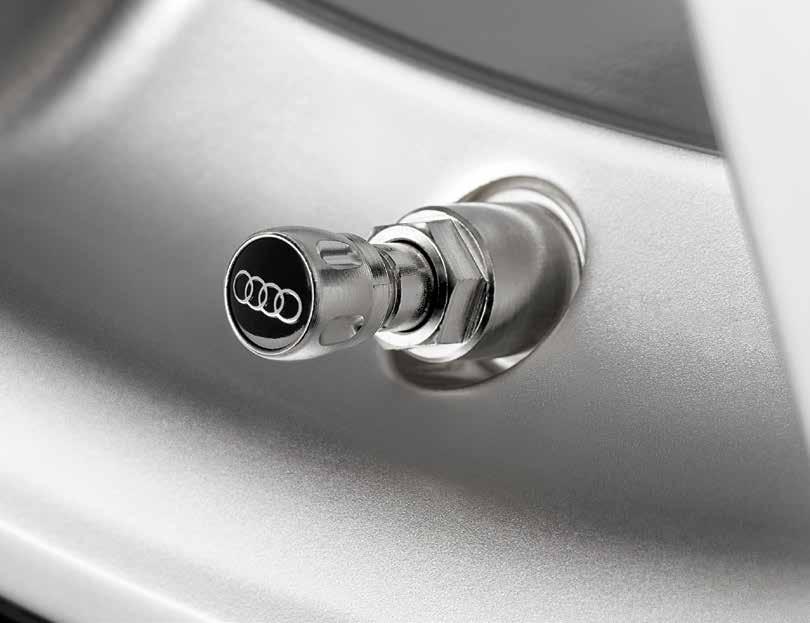 Valve stem caps Emblazoned with the iconic Audi rings, these handsome caps complement the unique