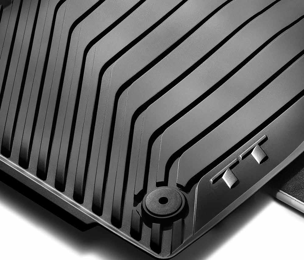 All-weather floor mats The all-weather floor mats feature a deep-ribbed, channeled design that helps protect your