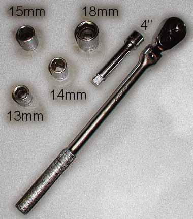 Tools Required: 3/8" Ratchet 4" (or longer) 3/8"