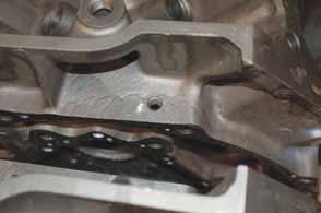 1/4 Pipe Thread Turbo Block Only Non-Turbo 1/8 Figure 6 First series 7.3L DIT blocks had a large opening at the upper valley area of the cylinder head deck. Figure 5 The 7.