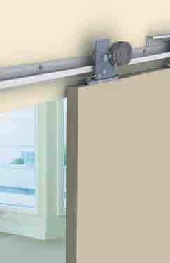 Sirocco Self Closing System straight sliding top hung systems For sliding timber and metal doors. Max. 80kg.