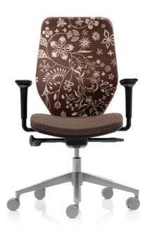 armpads aluminium/ral 9006 base glides additional lumbar support two tone or luxury upholstery upholstered back shell optional mesh colours (see colour options to left) Joy 05 & 06 - mid back