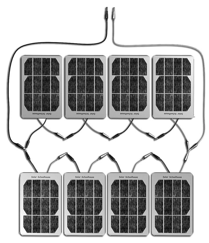 Extend the wires from the pump to outside of the bucket. Connect the pump wires to the 12 volt solar array using the four-foot jumper. Put the completed project in the sun and watch it come alive!