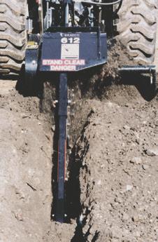 36" deep 12" wide chain 30" deep Trench Depth Trench Width Trenching Angle 65º Auger Diameter 24" 43" 12" 3-point