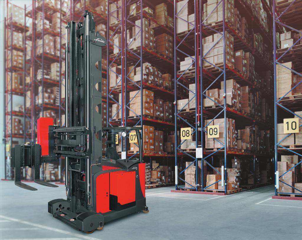 Electric Man-Down Turret Truck Capacity up to 1350 kg A SERIES 5022 Safety The new Linde A Man down range is a versatile VNA system truck designed for high density