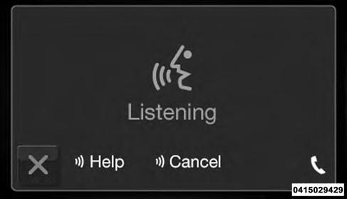 Cancel to stop a current voice session Help to hear a list of suggested Voice Commands Repeat to listen to the system prompts again Notice the visual cues that inform you of your voice recognition