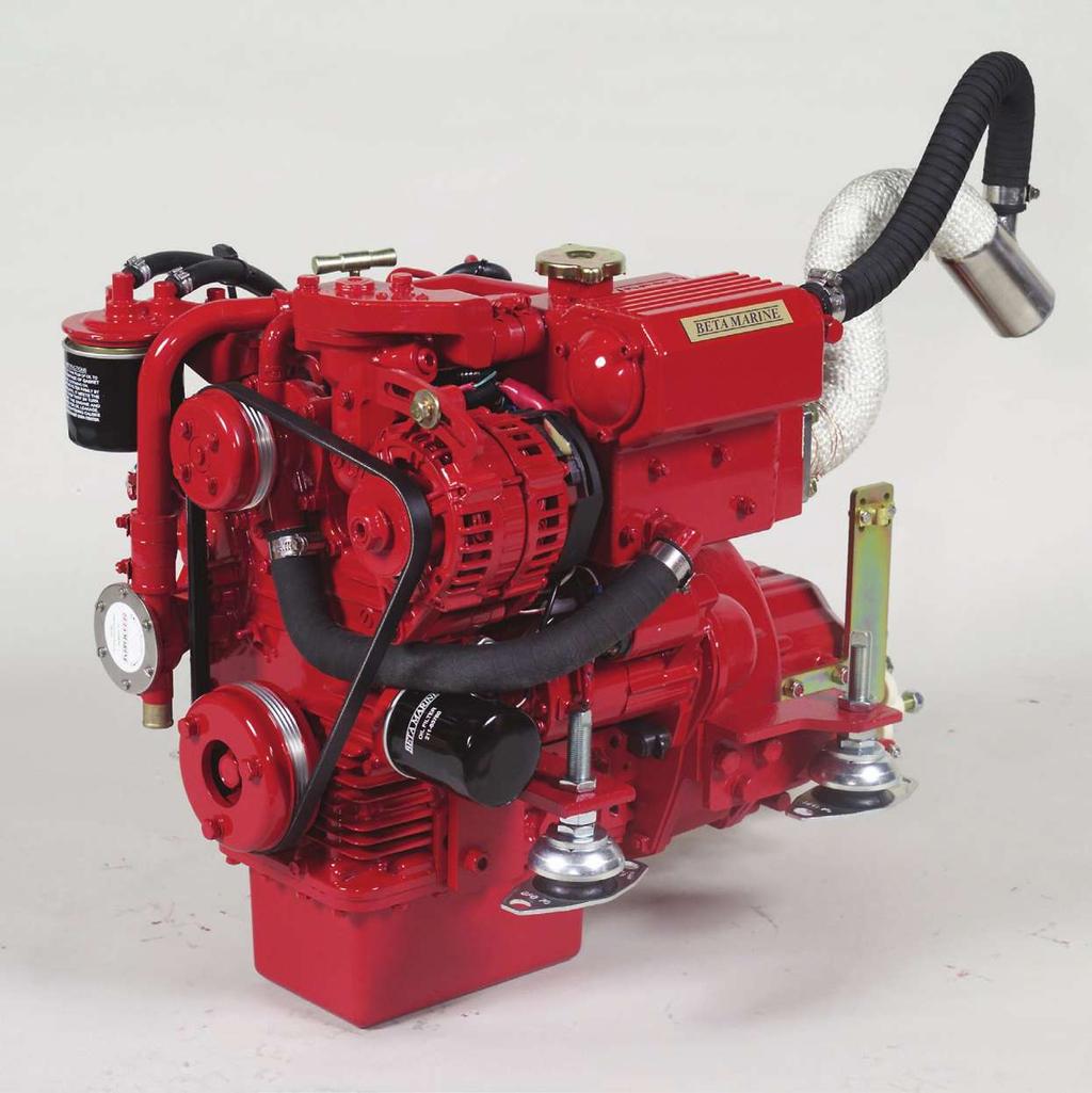 Beta 16 Engine shown with optional high-rise injection bend 5 YEAR SELF-SERVICE ENGINE WARRANTY Recreational use only Kubota Base Engine Cylinders 2 Displacement 599cc Power 16hp max @ 3,600rpm