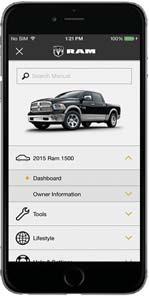 RAM TOOL BOX MOBILE APP Key Features Owner Information For Your Vehicle Accident Assistant Parking