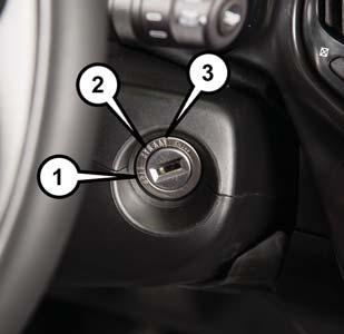IGNITION Ignition Position Modes The key can be turned to 3 different positions: 1. STOP (OFF/LOCK) Engine off Key extractable Some electrical devices (e.g. sound system, power door locking system, etc.