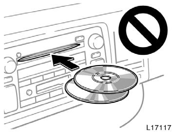 YOUR COMPACT DISC PLAYER (type 1 and 2) When you insert a disc, gently push it in with the label side up. The compact disc player will play from track 1 through to the end of the disc.