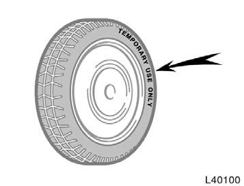 Compact spare tire (on some models) The compact spare tire is designed for temporary emergency use only.