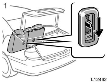 To deactivate this lock release lever from opening the trunk lid, see Luggage security system described below.