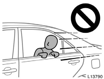 Do not allow anyone to get his/her head or hands out of windows since the curtain shield airbags could inflate with considerable speed and force.