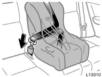 If the driver s seat position does not allow sufficient space for safe installation, install the child restraint system on the rear right seat. 1.