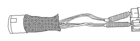 (c) After removing the tape, unfold and straighten out the extra wiring (Fig. 2-3). Fig. 2-3 (d) Use the corrugated, slit tubing provided in the component kit to cover the exposed length of wiring.