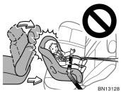 It is dangerous if the side airbag and/or curtain shield airbag inflate, and the impact could cause death or serious injury to the child.