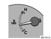 Type A Type C The gauge indicates the engine coolant temperature when the ignition switch is on.