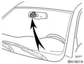 The compass sensor is on the inside rear view mirror. NOTICE Do not put magnets or a metal object on or near the inside rear view mirror of the vehicle.