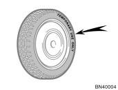 Compact spare tire The compact spare tire is designed for temporary emergency use only.