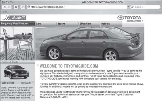 Interactive Owner s Guide Have a question about the main features of your new Toyota?