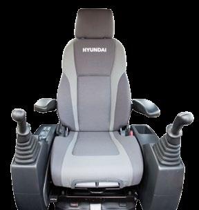 In 9A series cabin you can easily adjust the seat, console and armrest settings Operator Comfort to