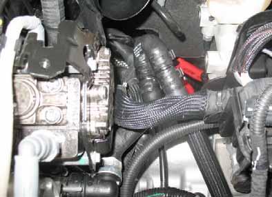 Diesel Cut off original vehicle hose on engine outlet/heat exchanger inlet at marking.
