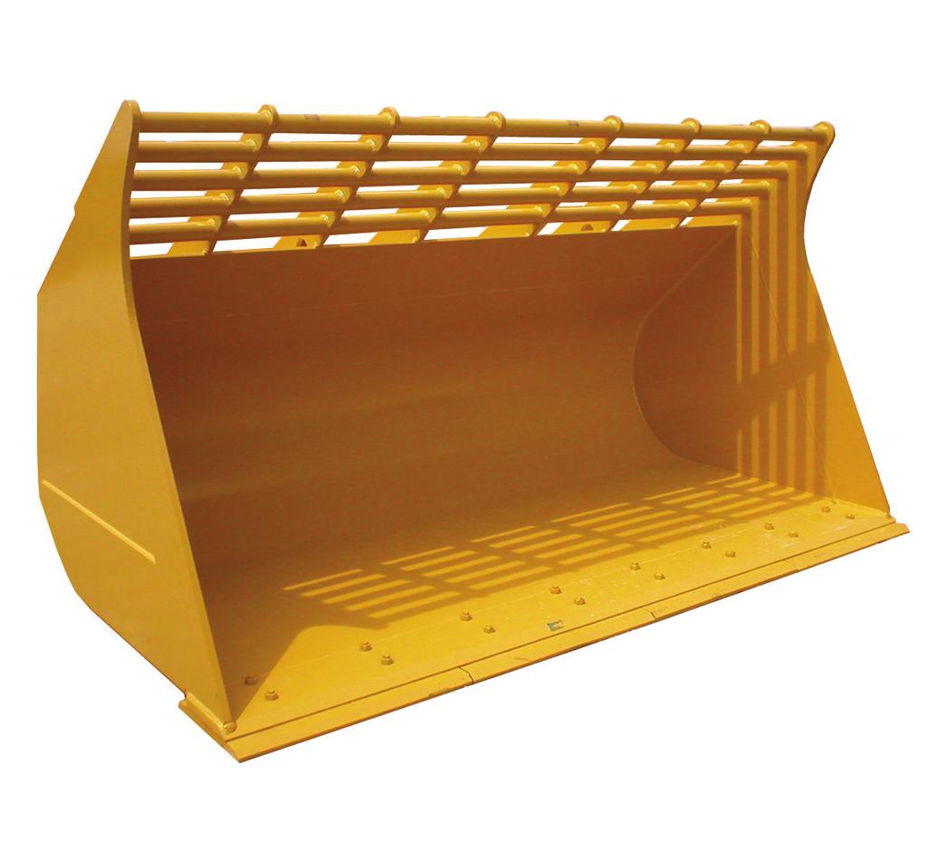 Wheel Loader Buckets REFUSE/TRANSFER BUCKETS Specifically designed for use in landfill and transfer station applications Bucket width and edge hole pattern drilled to accept specific OEM standard