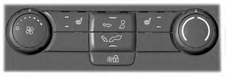 Climate Control REAR PASSENGER CLIMATE CONTROLS E188689 A B C D E Fan speed control: Adjust the volume of air circulated in the vehicle.