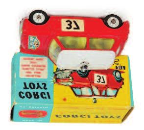 Lot 1652 1652 Corgi, 317 Monte Carlo BMC Mini Cooper S, red body, white roof, lemon interior RN37, with roof spotlight,