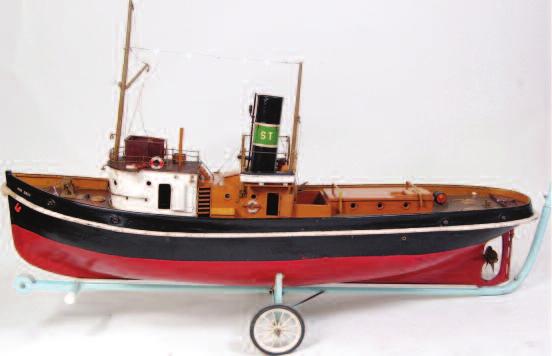 tugboat Margaret Rose spirit fired boiler feeding twin cylinder marine engine fitted with electrics for radio control of speed, foghorn and