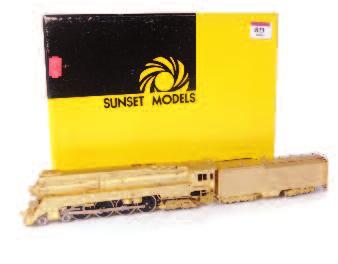 etc (G-BF), and various unboxed push along items and track (F) 40-50 822 A Sunset Models unpainted brass Korean built American H0 PRR 2-10-0 engine and tender (M-BM) 120-180 Lot 822 Lot 824 Lot 832