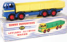 label, minute wear on rivets of wagon (NM,BG) 80-120 1970 Dinky, 531 Leyland comet lorry with stake body, dark blue