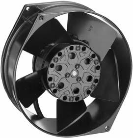 Series 70 50 Ø x 55 mm Technology AC fans with external rotor shaded-pole motor. Protected against overloading by integrated thermal cutout. Metal fan housing and impeller. Air intake over struts.