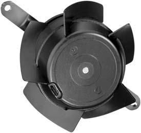 Series 8000 TA 76 Ø x 37 mm AC fans with external rotor shaded-pole motor. Impedance protected against overloading. Impeller and mounting bracket of metal. Air intake over mounting bracket.