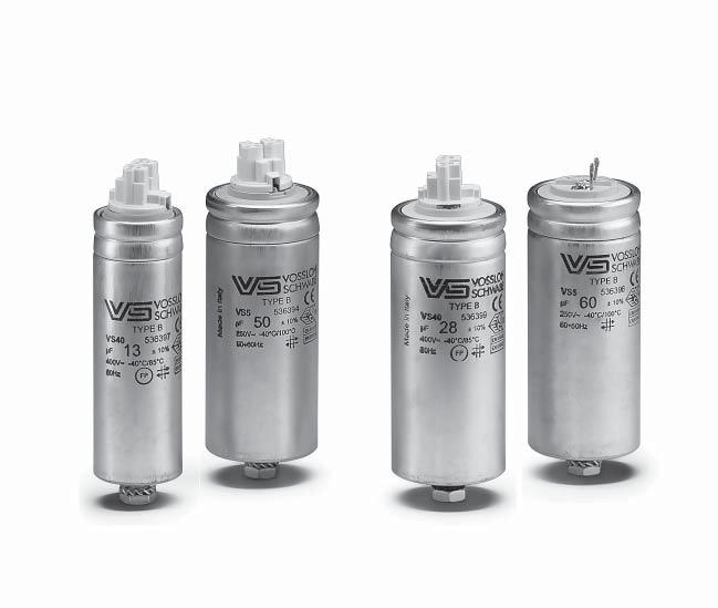 Parallel connected capacitors Parallel Connected Capacitors with Break-action Mechanism Capacitors type B Casing: aluminium Filling material: based on vegetable oil Fastening: male nipple with nut