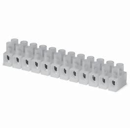 Starter holders and terminal blocks Starter holder Material: PC, white T110, nominal rating: 2/250 Push-in terminals: 0.5 1 mm², single-core Rear split pins for wall thickness up to 1.