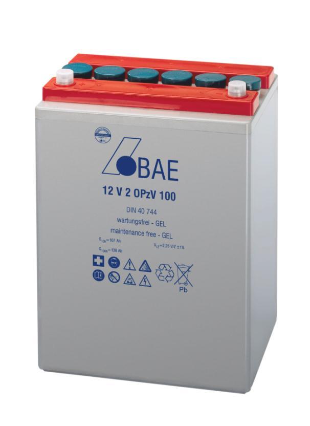 BAE SECURA PVV block Capacity range: 70 to 1260 Ah (C100) DIN standard: DIN 40744 Cycles acc. to IEC 60896-21: >1500 Cycles acc.