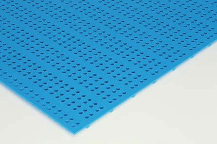 Belt perforations are employed for hygienic dewaterg applications with 8050 belts. Belt trough grooves are employed for some trough conveyor applications.