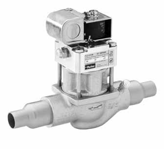 Page 58 / Catalog F-2, Flo-Con Regulators and Valves SC Suction Solenoid Valves Features and Benefits Highest capacity non-flanged valve in the industry Available with 208V/240V/Hz wide range voltage