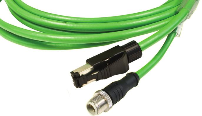 2 - Male, (M12) 4-pin connectors Industrial Ethernet Bus Cable, 5 m length (Cat 5e ES) 4 3 1 2 M12 x 1 47 mm (1.85 in.