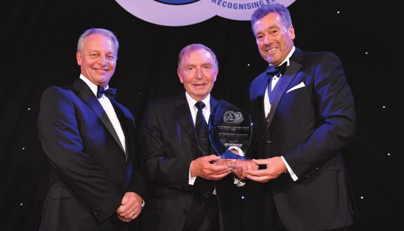 NTDA TYRE INDUSTRY AWARDS 2016 NTDA TYRE INDUSTRY AWARDS SIR TOM FARMER PRESENTED WITH NATIONAL CHAIRMAN S AWARD AND INSTALLED AS HONORARY LIFE MEMBER Brett Emerson of Hankook (L) and Roger Griggs