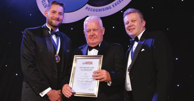 NTDA TYRE INDUSTRY AWARDS 2016 NTDA TYRE INDUSTRY AWARD NEW HONORARY LIFE MEMBERS INSTALLED L-R: Immediate Past Chairman Stephen Callow, Brian Funnell and NTDA Chief Executive Stefan Hay Brian