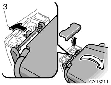 3. Remove the cover and push the seat lock release lever outward to unlock the seat lock, then pull up the whole