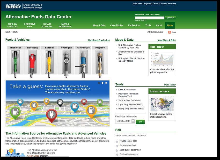 Information about alternative fuels, vehicles, and fueling infrastructure Laws and incentives Interactive