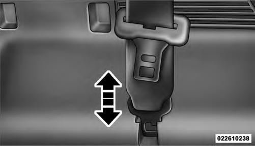 In the rear seat, move toward the center of the seat to position the belt away from your neck.